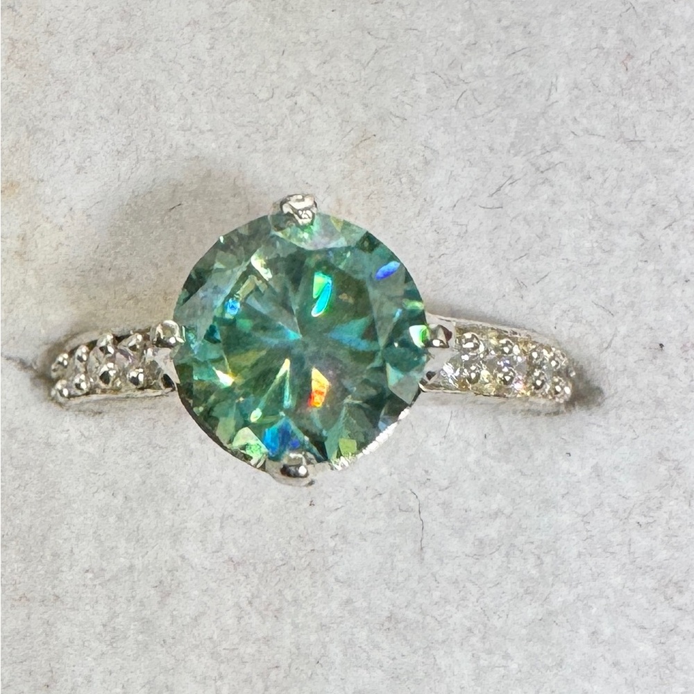 2.20 Blue greenish Natural Diamond Ring